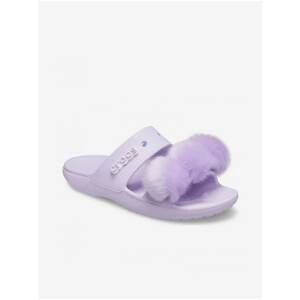 Light Purple Women's Slippers Crocs ClassicCrocsFurSureSandal Lav - Women