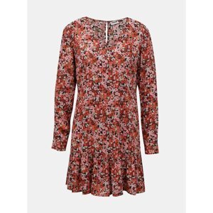 Red-pink floral dress Noisy May Bella - Women