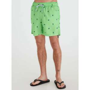 Green Patterned Swimwear Blend - Men