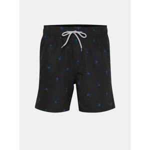 Black Patterned Swimwear Blend - Men