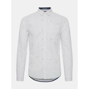 White Patterned Slim Fit Shirt Blend - Men