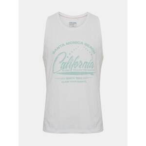 White Tank Top with Blend Print - Men