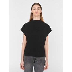 Black Loose T-Shirt with Stand-Up Collar Noisy May Hailey - Women