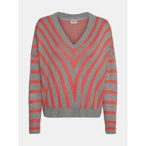 Gray-red striped sweater Noisy May Astot - Women