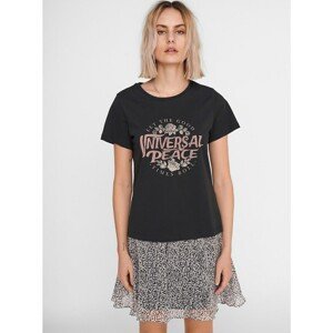 Black T-shirt with print Noisy May Nate - Women