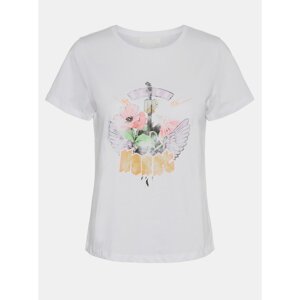 White T-shirt with print Noisy May Nate - Women
