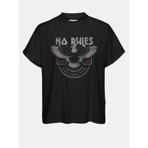 Black loose T-shirt with print Noisy May Hailey - Women