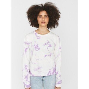 White-purple patterned sweatshirt Noisy May Ilma - Women