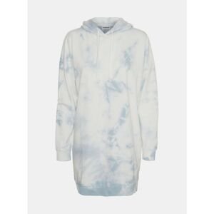 Blue and White Patterned Sweatshirt Dress Noisy May Ilma - Women