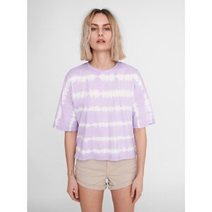 Light Purple Patterned Loose T-Shirt Noisy May Buster - Women