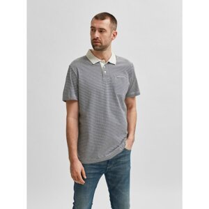 Blue-White Striped Polo T-Shirt Selected Homme - Men