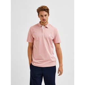 Light Pink Polo T-Shirt with Embroidery Selected Homme Lance - Men