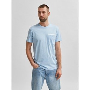 Light Blue T-Shirt with Pocket Selected Homme Robert - Men