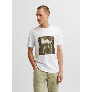 White T-shirt with printed Selected Homme Pent - Men