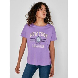 Purple T-shirt with print Noisy May Preppy - Women