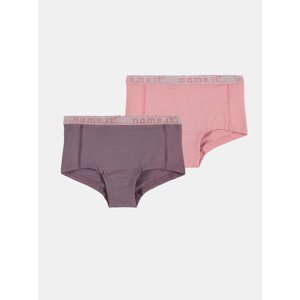 Set of two girls' panties in pink and purple name it Hips - unisex