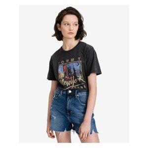 Metallic New York Logo Tommy Jeans T-shirt - Women