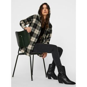 Beige-Black Plaid Shirt Jacket Noisy May Lanny - Women