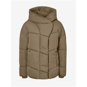 Brown Women's Quilted Winter Jacket with Hood noisy May Tally - Women