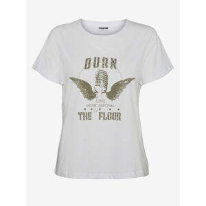 White T-shirt with print Noisy May Nate - Women