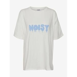 White loose T-shirt with Noisy May Mida - Women