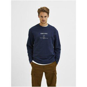 Dark blue men's sweatshirt with Print Selected Homme Albert - Men's