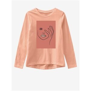 Apricot girly loose T-shirt with print name it Violet - unisex