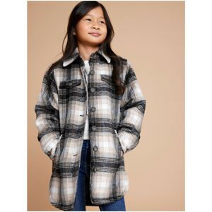 Beige-Black Girl Plaid Shirt Jacket name it Maryn - Unisex