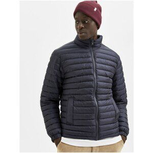 Dark Blue Men's Quilted Winter Jacket Selected Homme Plastic - Men