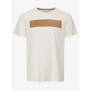 White T-shirt with Blend print - Men