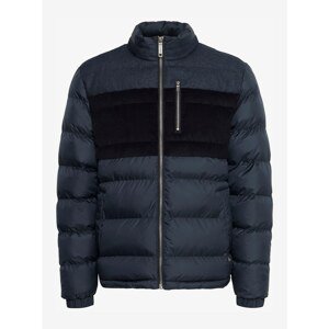 Dark Blue Quilted Winter Jacket Blend - Men