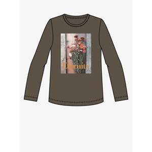 Khaki girls' T-shirt with print name it Ozem - unisex