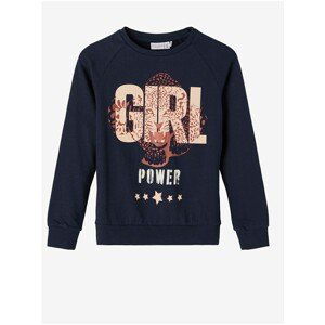 Dark blue girls' sweatshirt with print name it Venus - unisex