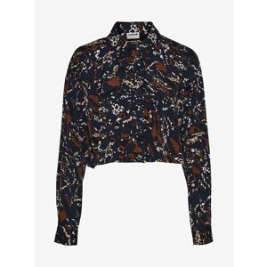Black patterned cropped shirt Noisy May Molly - Women