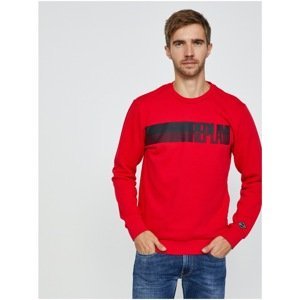 Red Men's Sweatshirt with Replay - Men's