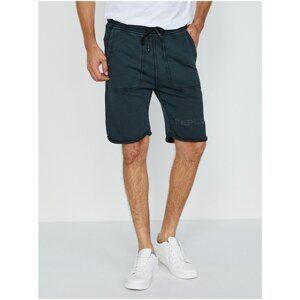 Dark Blue Men's Shorts with Replay Bermuda Shorts - Men's