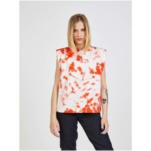 Orange and White Womens Batik T-Shirt Replay - Women
