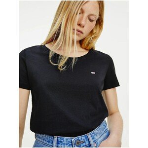 Black Women's T-Shirt Tommy Jeans Soft Jersey Tee - Women