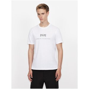 White Men's T-Shirt with Armani Exchange Print - Men's