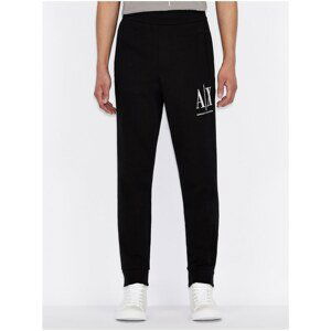 Black Men's Sweatpants with Armani Exchange Print - Men's