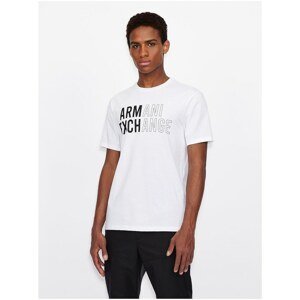 White Mens T-Shirt with print Armani Exchange - Men