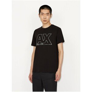 Black Men's T-Shirt with Armani Exchange Print - Men's