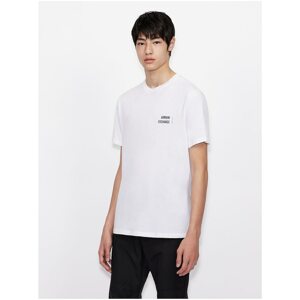 White Men's T-Shirt with Armani Exchange Print - Men's