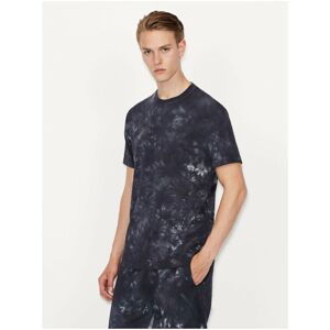 Dark blue Mens Patterned T-Shirt Armani Exchange - Men