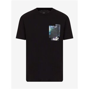 Black Men's T-Shirt with Armani Exchange Print - Men's