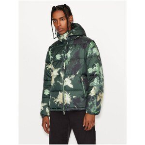 Green Men's Patterned Quilted Winter Jacket Armani Exchange - Men