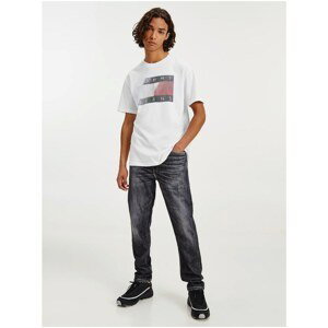 White Men's T-Shirt with Printed Tommy Jeans - Men