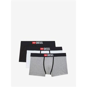 Set of three men's boxers in gray, white and black Diesel - Men's