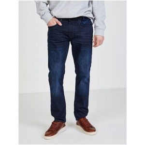 Dark Blue Straight Fit Jeans Blend - Men