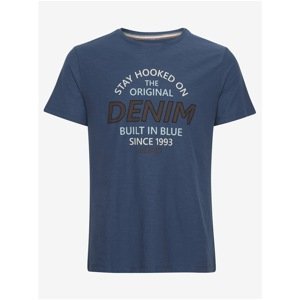 Dark Blue T-Shirt with Blend Print - Men